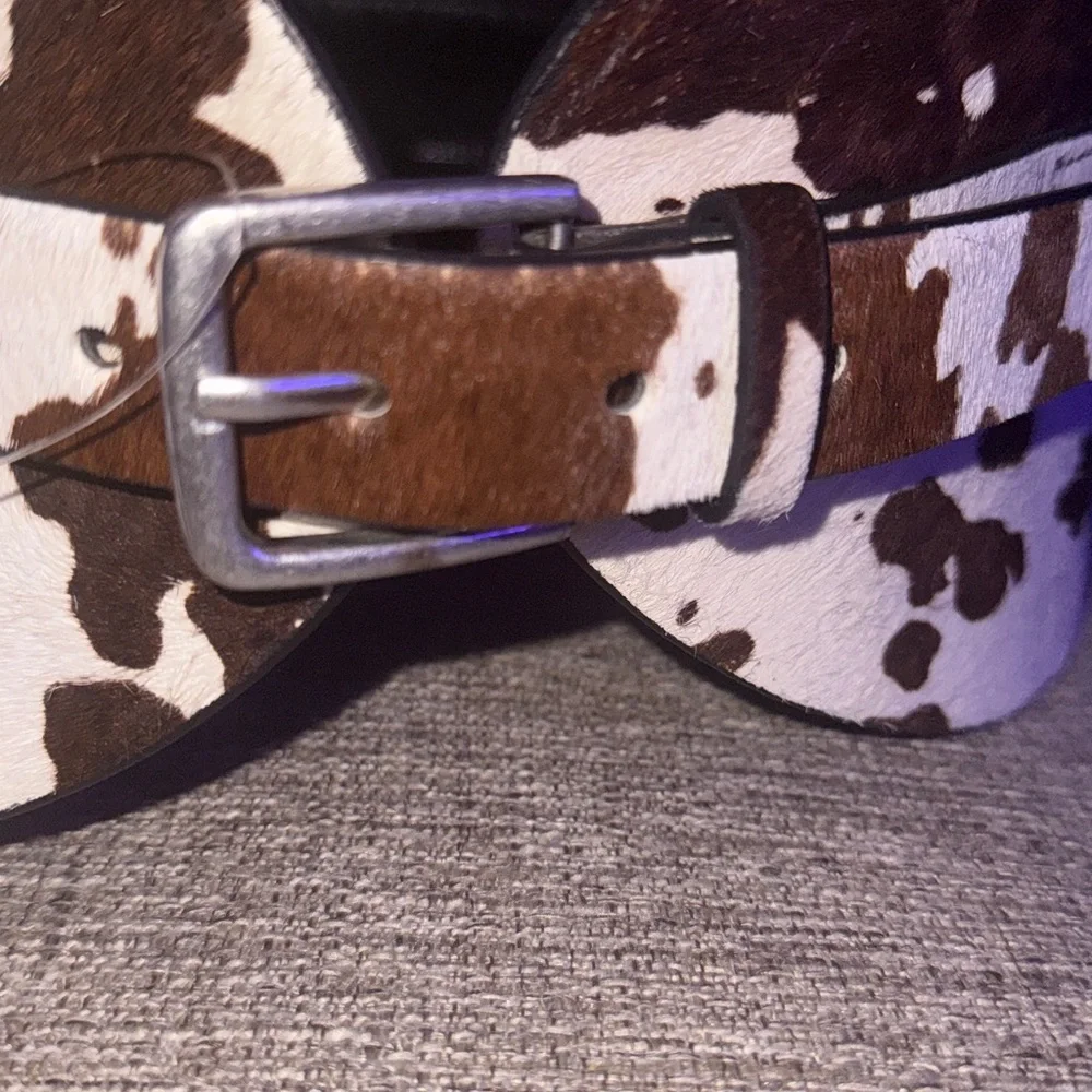 ZARA Leather Cow Print Sash Belt - Price Firm - Picture 5 of 6